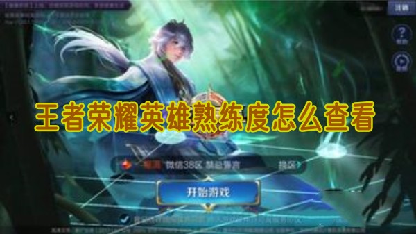 王者荣耀英雄熟练度怎么查看